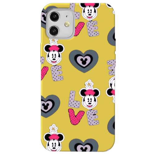 Apple iPhone 12 Minnie Yellow Colored Silicone TPU Θήκη