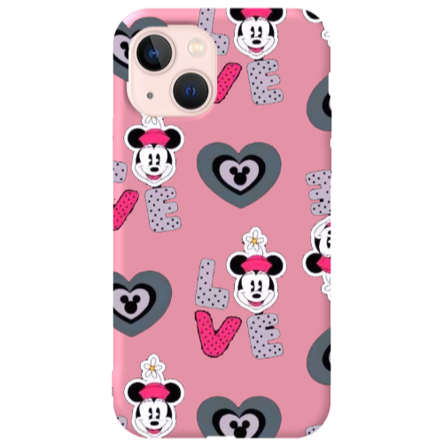 Apple iPhone 13 Minnie Pink Colored Silicone TPU Θήκη