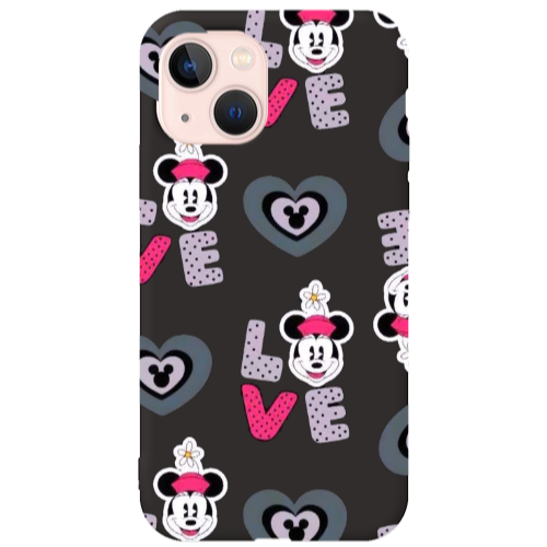 Apple iPhone 13 Minnie Black Colored Silicone TPU Θήκη