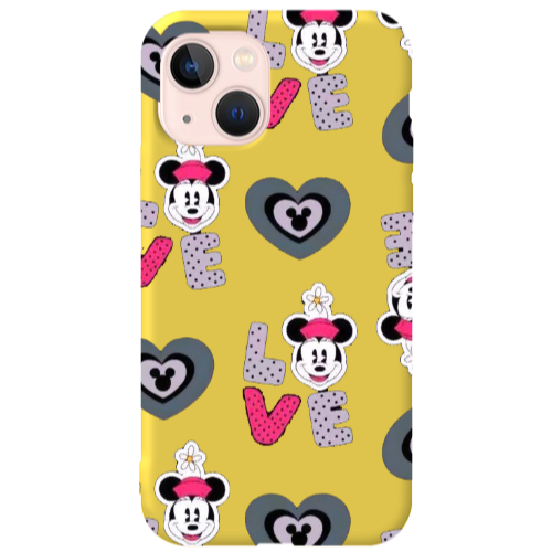 Apple iPhone 13 Minnie Yellow Colored Silicone TPU Θήκη
