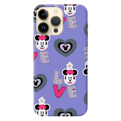 Apple iPhone 13 Pro Max Minnie Purple Colored Silicone TPU Θήκη