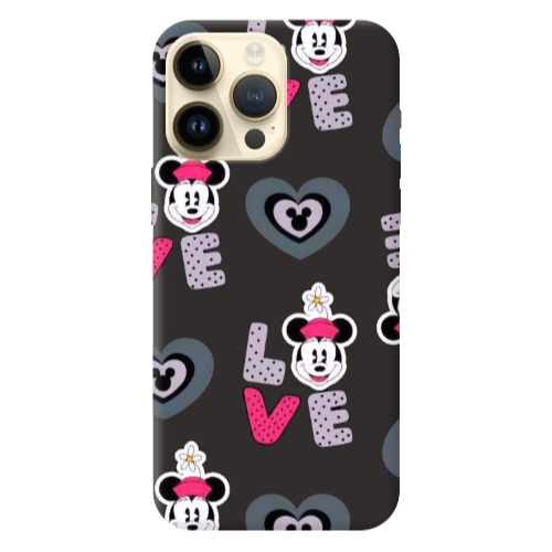 Apple iPhone 13 Pro Max Minnie Black Colored Silicone TPU Θήκη