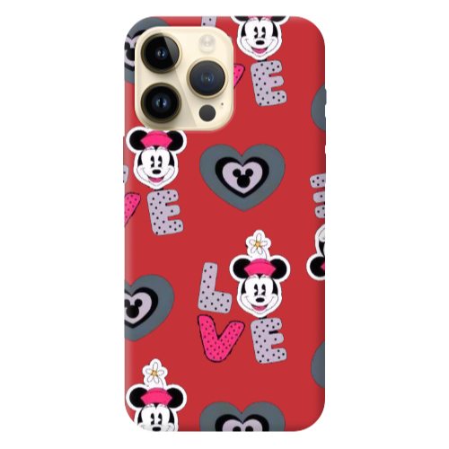 Apple iPhone 13 Pro Max Minnie Red Colored Silicone TPU Θήκη