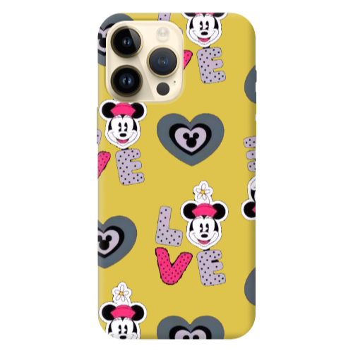 Apple iPhone 13 Pro Max Minnie Yellow Colored Silicone TPU Θήκη