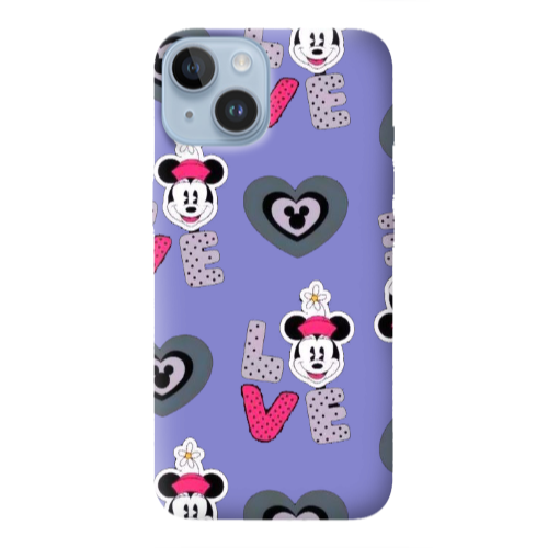 Apple iPhone 14  Minnie Purple Colored Silicone TPU Θήκη