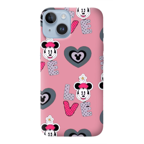Apple iPhone 14  Minnie Pink Colored Silicone TPU Θήκη
