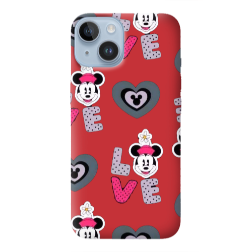 Apple iPhone 14 Plus Minnie Red Colored Silicone TPU Θήκη