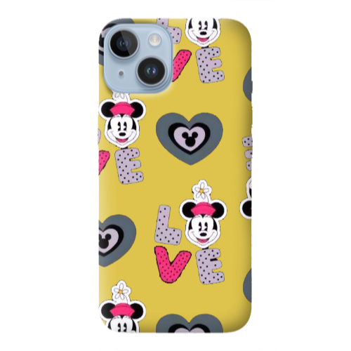 Apple iPhone 14 Plus Minnie Yellow Colored Silicone TPU Θήκη