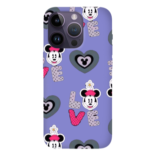 Apple iPhone 14 Pro  Minnie Purple Colored Silicone TPU Θήκη