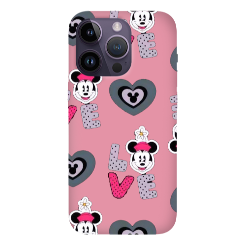 Apple iPhone 14 Pro  Minnie Pink Colored Silicone TPU Θήκη