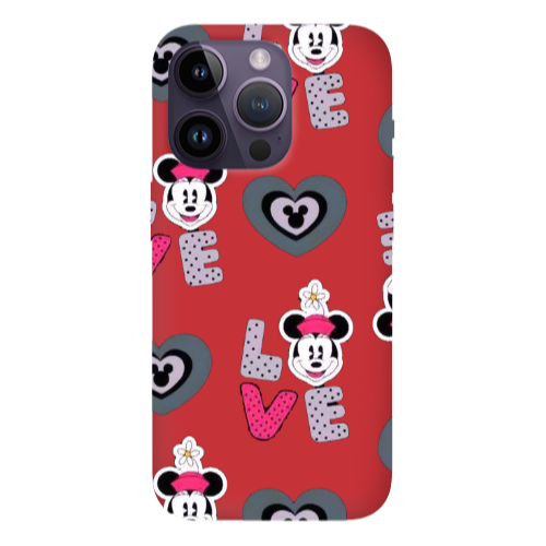 Apple iPhone 14 Pro  Minnie Red Colored Silicone TPU Θήκη