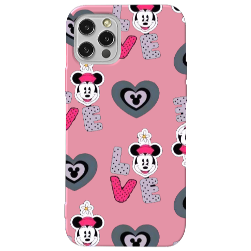 Apple iPhone 13 Pro Minnie Pink Colored Silicone TPU Θήκη