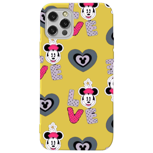 Apple iPhone 12 Pro Minnie Yellow Colored Silicone TPU Θήκη