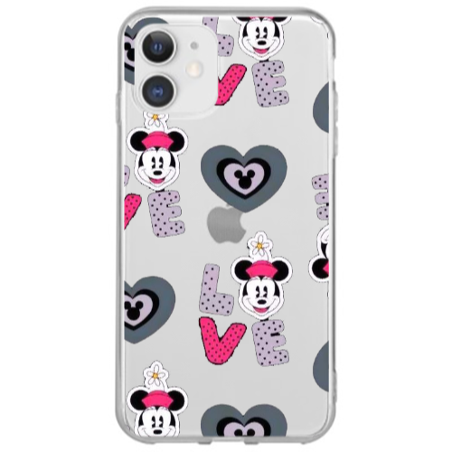 Apple iPhone 12 Mini Minnie Transparent Silicone TPU Θήκη