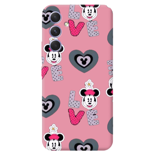 Samsung A54 Minnie Pink Colored Silicone TPU Θήκη