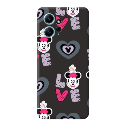 Xiaomi Redmi Note 12 4G Minnie Black Colored Silicone TPU Θήκη