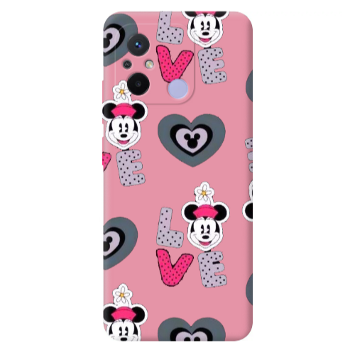 Xiaomi Redmi 12C Minnie Pink Colored Silicone TPU Θήκη