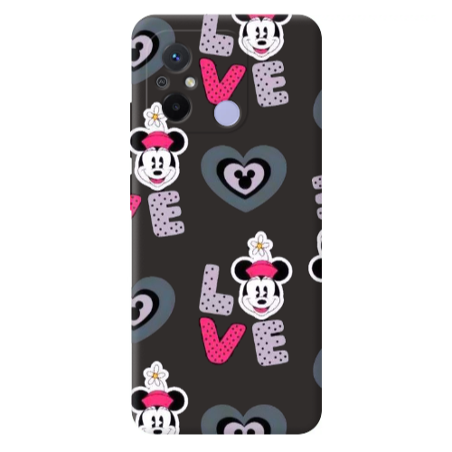 Xiaomi Redmi 12C Minnie Black Colored Silicone TPU Θήκη