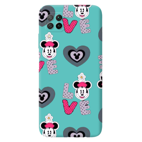 Huawei P40 Lite Minnie Turquoise Colored Silicone TPU Θήκη