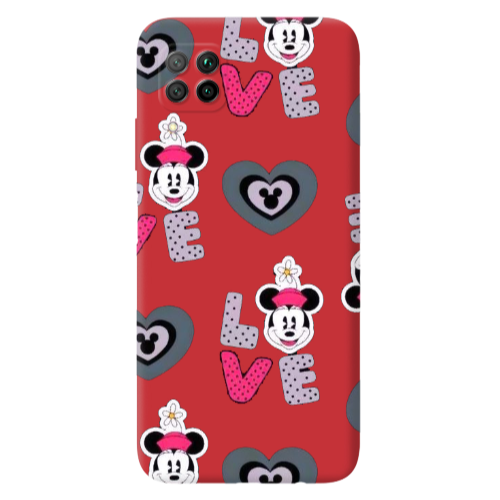 Huawei P40 Lite Minnie Red Colored Silicone TPU Θήκη