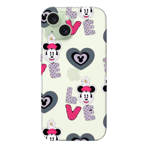 Apple iPhone 15 Minnie Transparent Silicone TPU Θήκη