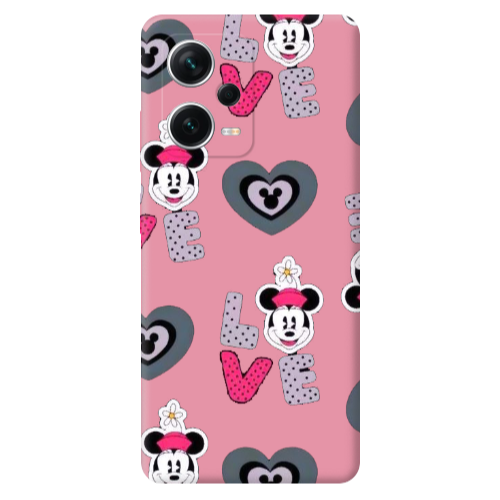 Xiaomi Poco X5 Minnie Pink Colored Silicone TPU Θήκη