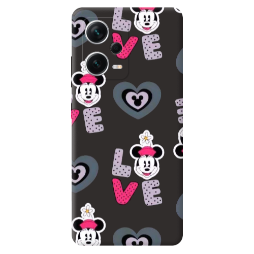 Xiaomi Poco X5 Minnie Black Colored Silicone TPU Θήκη