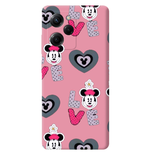 Xiaomi Poco X5 Pro Minnie Pink Colored Silicone TPU Θήκη