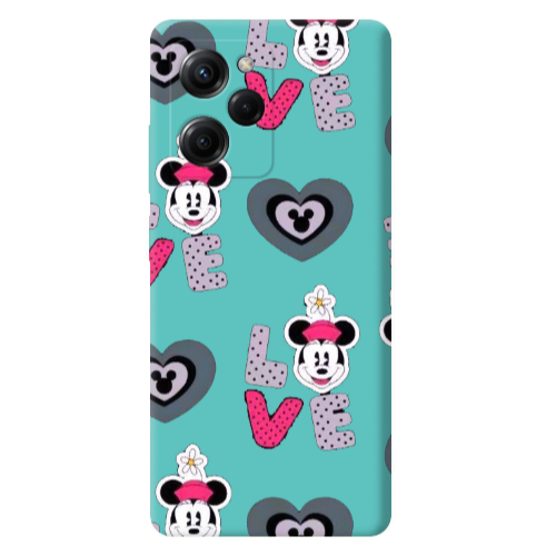 Xiaomi Poco X5 Pro Minnie Turquoise Colored Silicone TPU Θήκη