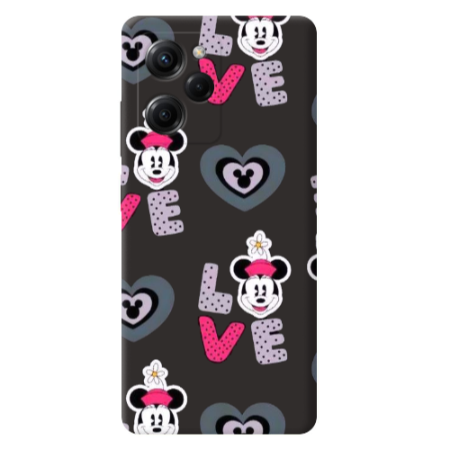 Xiaomi Poco X5 Pro Minnie Black Colored Silicone TPU Θήκη