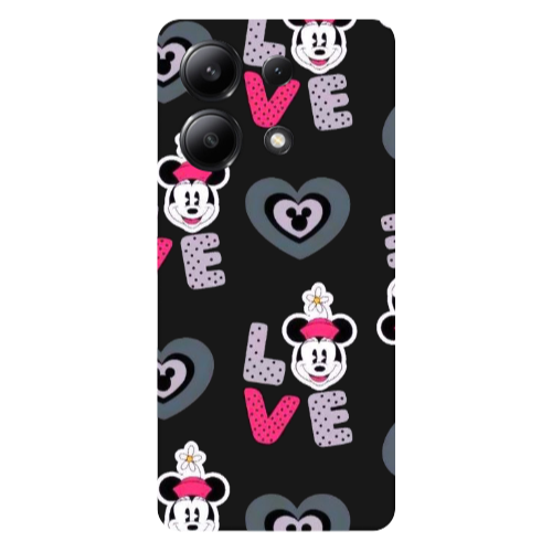 Xiaomi Redmi Note 13 4G Minnie Black Colored Silicone TPU Θήκη