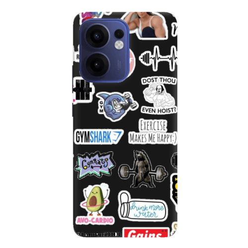Oppo Reno 13 F Mixed up 2 Black Colored Silicone TPU Θήκη