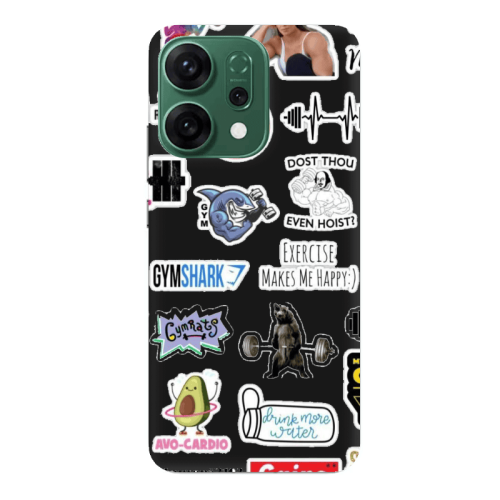 Oppo RENO 14 Mixed up 2 Black Colored Silicone TPU Θήκη