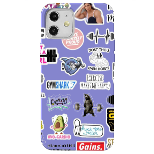 Apple iPhone 12 Mixed up 2 Purple Colored Silicone TPU Θήκη