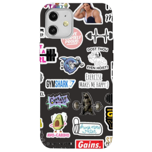 Apple iPhone 12 Mixed up 2 Black Colored Silicone TPU Θήκη