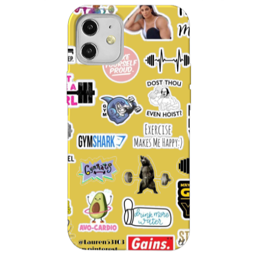 Apple iPhone 12 Mixed up 2 Yellow Colored Silicone TPU Θήκη