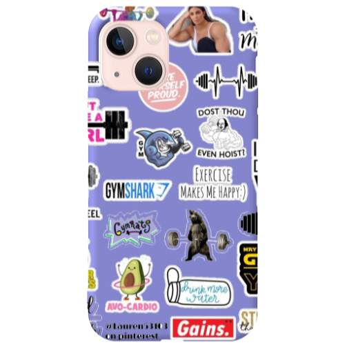 Apple iPhone 13 Mixed up 2 Purple Colored Silicone TPU Θήκη