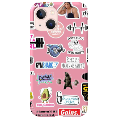 Apple iPhone 13 Mixed up 2 Pink Colored Silicone TPU Θήκη