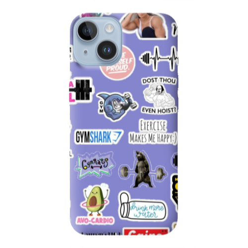 Apple iPhone 14  Mixed up 2 Purple Colored Silicone TPU Θήκη