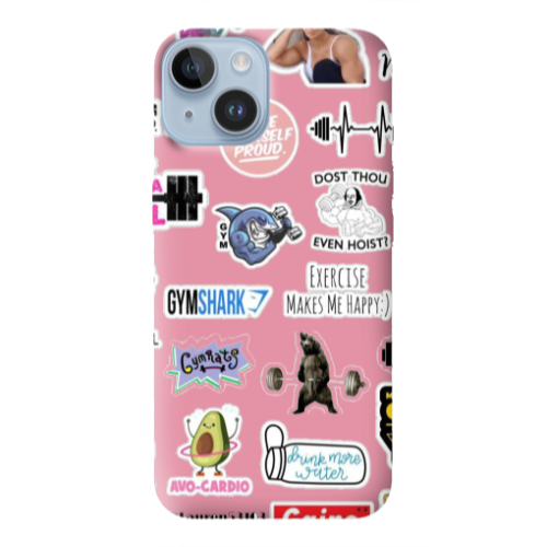 Apple iPhone 14  Mixed up 2 Pink Colored Silicone TPU Θήκη