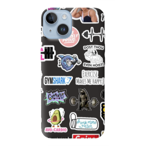 Apple iPhone 14  Mixed up 2 Black Colored Silicone TPU Θήκη