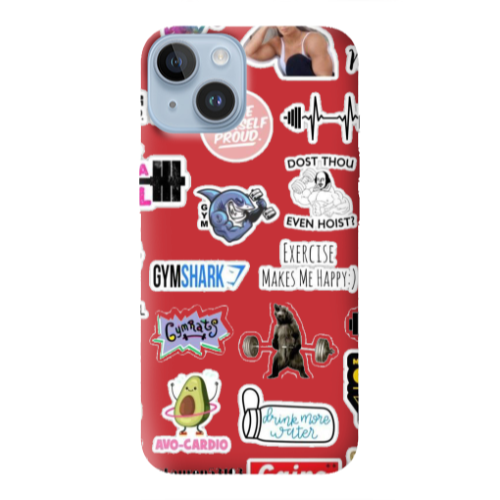 Apple iPhone 14 Plus Mixed up 2 Red Colored Silicone TPU Θήκη