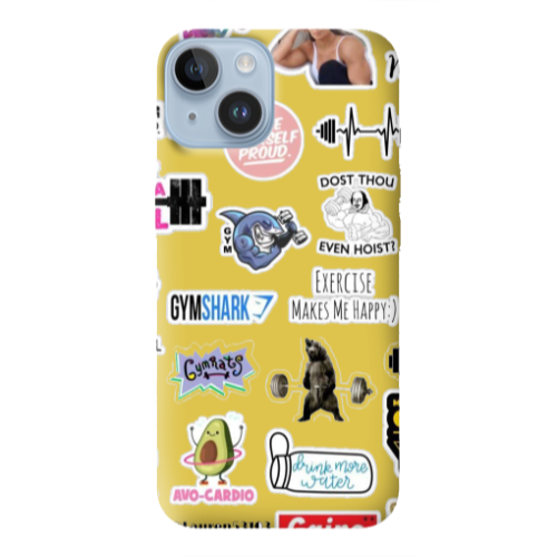 Apple iPhone 14 Plus Mixed up 2 Yellow Colored Silicone TPU Θήκη