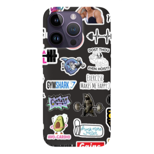 Apple iPhone 14 Pro  Mixed up 2 Black Colored Silicone TPU Θήκη