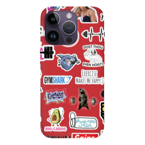 Apple iPhone 14 Pro  Mixed up 2 Red Colored Silicone TPU Θήκη