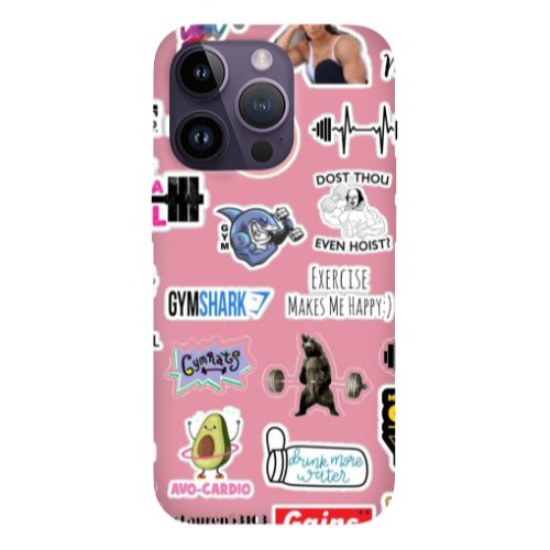 Apple iPhone 14 Pro Max Mixed up 2 Pink Colored Silicone TPU Θήκη
