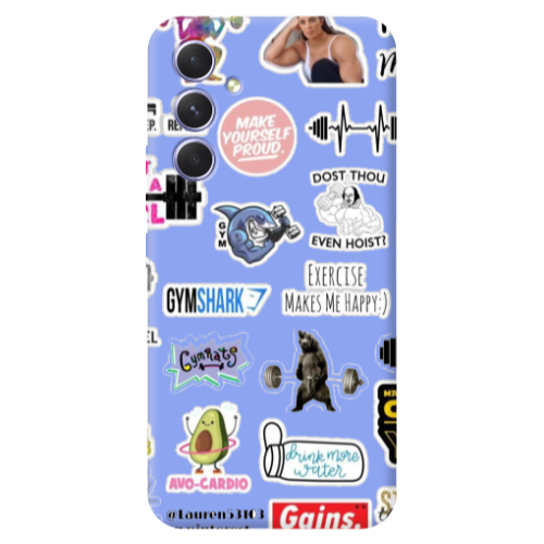 Samsung A54 Mixed up 2 Light Purple Colored Silicone TPU Θήκη