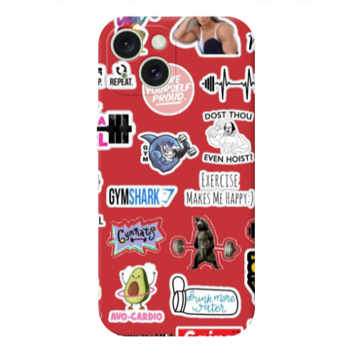 Apple iPhone 15 Mixed up 2 Red Colored Silicone TPU Θήκη