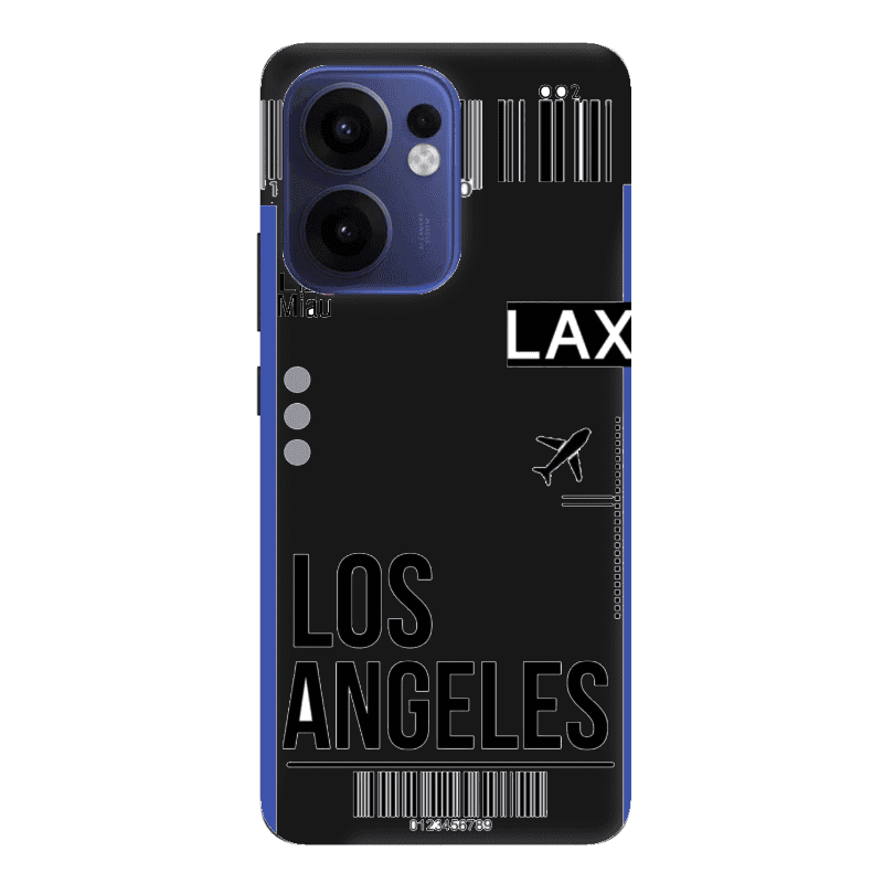 Oppo Reno 13 F Los angeles Black Colored Silicone TPU Θήκη