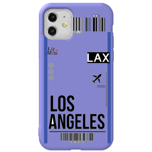 Apple iPhone 11  Los angeles Purple Colored Silicone TPU Θήκη